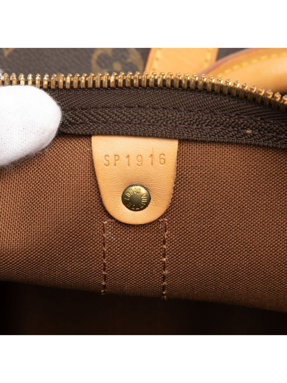 Louis Vuitton Monogram Keepall 45 Boston Bag Brown Leather - Picture 6 of 6